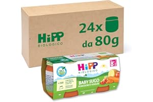 HiPP - Baby Sugo Biologico per Bambini, Gusto Pomodoro e Verdure, Senza Aggiunta di Sale e Aromi, 24 Vasetti da 80 g