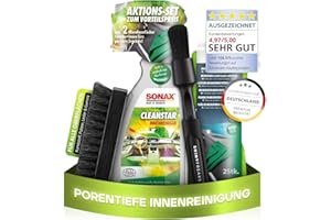 ‎SHINY FREAKS SONAX CleanStar (750ml) Innenraumreiniger Auto + Bürste + chemicalworkz Pinsel + Sonax Mikrofasertücher (2 Stk.)
