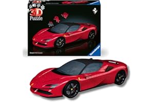 Ravensburger - Puzzle 3D Adultos Ferrari SF90 | Maquetas para Construir Adultos Coches 108 Piezas | Maquetas de Coches Deportivos | Maquetas Coche para Montar
