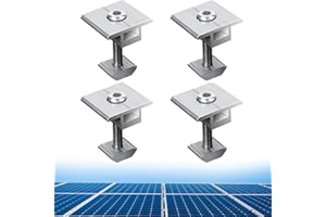 HAIERDIDI Set di 4 morsetti per pannello solare regolabili, 4 morsetti terminali da 30 mm, colore nero