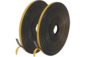 Flintronic Nastro Autoadesivo in Schiuma, 6 x 1.5 mm Guarnizione in Gomma per Porte e Finestre, Guarnizione per Porta Insonorizzata Antipioggia, Striscia di Tenuta per Aria Condizionata (20m)