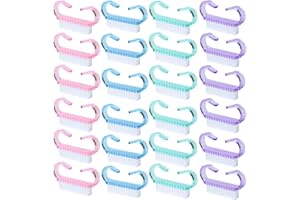 YILIYA 24 Pezzi Spazzolino Unghie,Pennello per Unghie,Pennello con Manico in Plastica Strumento di Pulizia per Nail Art, Spazzola per la Pulizia delle Mani, Pulizia e Lavaggio Quotidiano