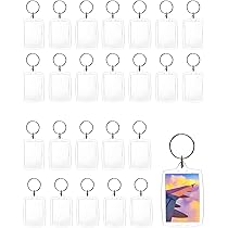 QWORK® 25 Pièces Porte-Clés Photo Vierge, Porte-Clés Personnalisé En Acrylique Transparent Pour Famille, Amis, Cadeaux Et Artisanat, 4 X5.5 Cm