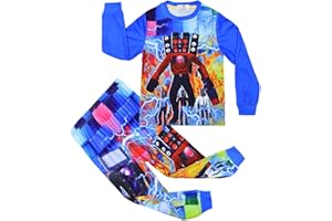 TBNRFrags Boys Pajamas Skibidiis Toilets Boys' Pyjamas Long Sleeve Homewear 2Pcs/Set Game Pjs Kids Cartoon Sleepwear