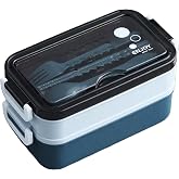 SANKRO Lunch Box (with Compartments) &ndash; Lunch Box (BPA-Free) Bento Box &ndash; Plastic &ndash; Lunch Box Food Work &ndash; 3 Compartments with C