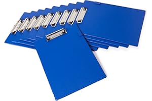 MORGAN'S DIRECT A4 Blue Clipboard with Pen Loop and Retractable Hanging Clip - Pack 10