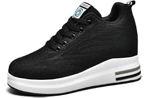 MIEHUIAI Sneakers med kilklack dam kilar sportskor platå mode fritidsskor promenader lätta andningsbara löparskor halkfria sneakers 8,5 cm