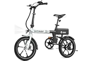 HITWAY Bicicleta Eléctrica Plegable E Bike 16 Pulgadas, con Motor 250W, hasta 25km/h, Batería de Iones Litio 36V 9Ah, Autonomía 35-70km, Bici Eléctric Urbana Pedelec para Adultos