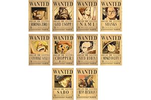 AYVRUOP Lot de 10 Anime Posters Wanted,Posters Wanted 28.5x19 cm,Poster Manga,Affiche Anime Vintage,New Bounty Wanted Edition,per Anime Décoration d'Intérieur Décoration