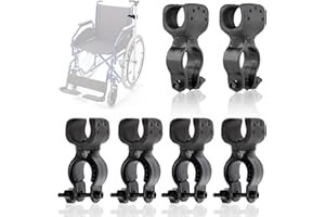 FONWUJIOT 6 PCS Porte Béquilles, Porte Canne, Fauteuil Roulant Accessoires pour 2,5 à 3,5 CM Tube, Accessoires Universels pour Béquilles pour Scooter, Drive Rollator, Fauteuil Roulant, Scooter électrique, Vélo