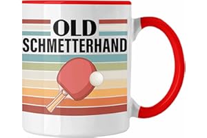 Trendation - Tischtennis Schmetterhand Tasse Geschenk Tischtennisspieler Geschenkidee Lustig für Männer Tischtennis Zubehör (Rot)