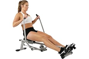 SUNNY HEALTH AND FITNESS Sunny Health & Fitness Smart Compact Full-Motion Rowing Machine w/Adjustable Resistance, Low-Impact Full-Body Workout Rower w/Long Slide Rail, Max User Weight 180 KG, Bluetooth & Free SunnyFit App
