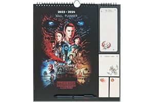 GUPO ERIK Grupo Erik Stranger Things Wall Calendar 2024 | Monthly Planner 16 Months Sep 2023 - Dec 2024 | 11.8 x 13.4 inches / 30 x 34 cm | Stranger Things Gifts | With Stickers/Pen/Shopping List