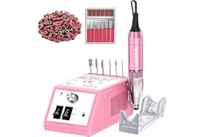 ALLE'S Torno para Uñas,Lima Electrica uñas Profesional 30000RPM Velocidad Ajustable,Kit de Manicura con 6 Brocas y 100 Bucles de Lija,para Manicura y Pedicura,Kit de Torno Uñas Portátil,Valentine's Day gift