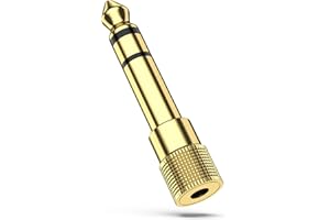 YLK Adaptador Audio Jack 6.35 a 3.5, Adaptador Convertidor de Audio, Adaptador 3.5mm Hembra a 6.35mm Macho, para Auriculares, Altavoces