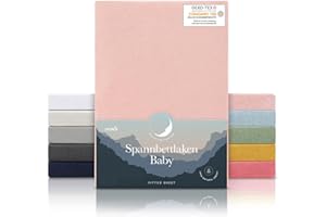 Laleni Lenzuola Culla Neonato - Lenzuola Lettino - Lenzuola Carrozzina Neonato - Coprimaterasso Culla con Angoli Elastici - Coprimaterasso Lettino 100% Cotone 135gsm - Rosa - Culla 55x90cm