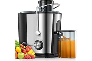 FOHERE Juicer Machines 800W, 3" Wide Mouth Juicers Whole Fruit and Vegetable, Fruit Juicer Machine with Anti-Drip Spout, 2 Speeds, Stainless Steel, Easy to Clean, BPA-Free (600W)