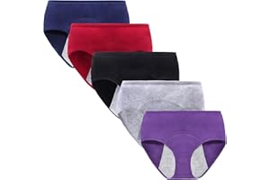 Anntry Chicas Grandes Algodón de protección Período Menstrual Bragas Adolescentes Malla Respirable Bragas a Prueba de Fugas Mujer (Debe Usar con Almohadilla o tampón)