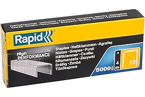 Rapid Tackerklammern Typ 13, 4mm Klammern, 5.000 Stk. Grosspackung, Feindrahtklammern für Holz und Leinwand