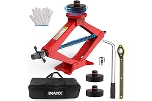 IMAYCC Gato de Coche para Tesla Model 3/Y/S/X,2.5T Gato de Tijera con 2 Almohadilla de Elevación Tesla Jack Pads, Manivela Y Llave Telescópica para Tuercas de Rueda Accesorios para Vehículos Tesla