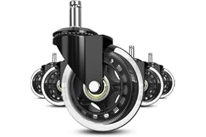 Soontrans Bürostuhl Rollen für IKEA & Topstar, 10 mm x 22 mm Stift, Upgrade Ihren Bürostuhl, Nie Wieder Bodenschutzmatte oder Hundehaar, Kratzfrei, Glattes & Leises Gleiten, Rollen für Bürostühle 5er