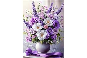 HEIBAGO Diamond Painting Ramo, DIY Paisaje Pintura Diamante Adultos, Cruz Bordada Cuadros Diamantes 5D Flor Manualidades Para Decorar la Pared De Casa 30x40cm