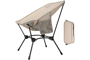 Strixorn Chaise De Camping À Dossier Haut Pliable 120 Kg, Chaise De Camping Légère, Pliable avec 2 Poches Latérales, Chaise Pliante Ultra Légère pour L'extérieur, La Randonnée