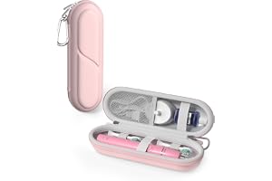 ProCase Tandborste resväska för Oral-B/Oral-B Pro 1000 1500 5000 7000 7500 6000 9600/Philips Sonicare 4100 5100 1100 6100 5300 Oral-B iO elektrisk tandborste bärbar hård behållare, Rosa, 22.5*7.3