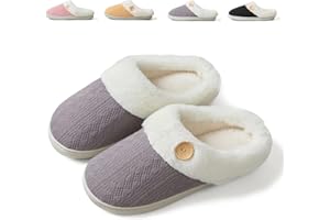 TIKELH Pantoufles Femmes Hommes Hiver Chaussons Maison Confortable Chaud Slippers Peluche Pantoufles Fourrure Intérieur Antidérapant Chaussures pour la Maison