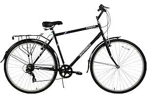 Ammaco Madrid Mens Hybrid Bike 700c Wheel Bike Small 16" Frame Black