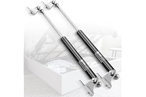 IAQWE 25Inch 200Lbs/890N Gas Struts Springs Shocks Lift Support with L-Type Mounts for Boat Cover RV Bed Storage Heavy Duty Toolbox Lid Trash Bin Cabinet Trap Door Trailer Floor Hatch 2pcs