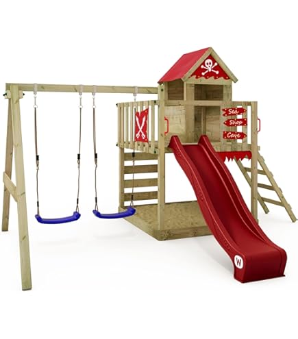 Kangui - Tour Et Portique Bois Enfant WALLI - Toboggan, Balançoires, Escalade Et Cabane - Jeux - Jouets