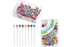 NICECRAFT 200 Pcs 1.5 Inch Sewing Pins for Fabric Long Glass Head Straight Quilting Pins for Dressmaking & Jewelry DIY Art Craft Decoration (Multicolor)