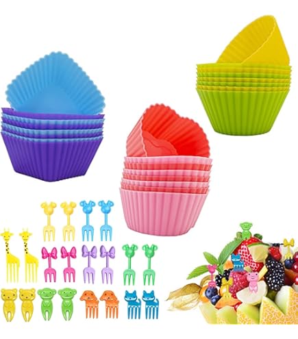 Moule Muffin Lot De 2 Moules Antiadhésifs Pour Muffins, Cupcakes, Pudding Moule Mini Tartelette Silicone