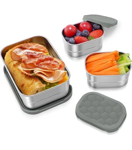 304 Stainless Steel Square Bento Lunch Box – 25oz Plastic-Free Container With Silicone Lid, Dishwasher Safe - View #6