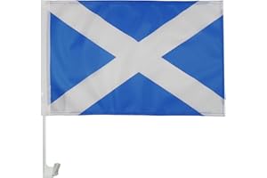 AZ FLAG Scotland Car Flag 18'' x 12'' - Scottish Car flags 30 x 45cm - Banner 18x12 INCHES PLASTIC STICK