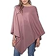 DiaryLook Ladies Button Cashmere Feel Multiway Poncho Shawl Scarf Wrap for Women