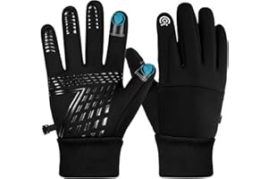 Bafiwu Gants Hiver Homme Femme, Imperméable Chauds Gant Chauffant Tactilesavec Doublure Polaire pour Sport en Plein Air, Ski,Course, Vélo, Running,Quotidien