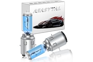 Asasytal Ba20d S2 Bombillas de Faros Halógenos, 12V 35/35W Luz de Niebla Reemplazo OEM de Haz Alto/Bajo Lámpara de Faro Halógeno DRL, 5500K Brillo Blanco Cálido para Auto Coche Moto Scooter, 2 Piezas