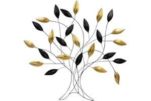 LIFESTYLE & MORE Decorazione da parete con albero della vita, in metallo, 60 x 58 cm, colore nero e oro
