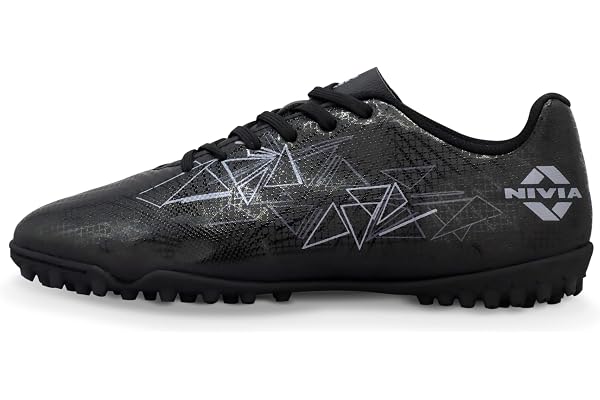 Nivia Carbonite 7.0 Turf Shoes for Men Rubber Studs with PVC Synthetic Leather Upper, Die Cut Light Weight Insole, Ideal for Hard Surfaces Artificial Turf Surfaces