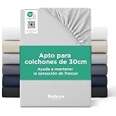 Bedsure Fitted sheet 16x200 cm Microfibre - Pocket 30 cm, Light Grey | Polyester Fitted Sheet, Soft, Breathable &amp; Quick-Dryin