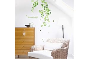 Ambiance Sticker Naklejki na ścianę, kleje, liście bluszczu, tatuaż ścienny dla niemowląt, pokoju dziecięcego i salonu, wys. 70 x dł. 50 cm