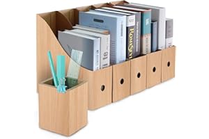 ALOUWEEKUKY Caja de Almacenamiento de la Oficina Revistero Archivador File Magazine Holder Cardboard Magazine Book Rack Lever Arch Archivador Divider Document Stationery Storage Box 5Pcs / Pack