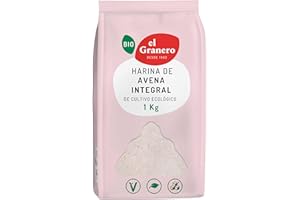 El Granero Integral - Harina Ecológica de Avena - 1000 g - Contribuye a Mejorar el Tránsito Intestinal - Favorece el Desarrollo Muscular - Indicada para Elaborar Galletas o Pan