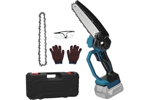 KISTRBA Mini tronçonneuse sans fil de 15,2 cm compatible avec le système Bosch Professional 18 V GBA/GBA ProCORE18V, batterie au lithium sans balais avec 2 chaînes, pour le jardinage, la coupe du bois et la