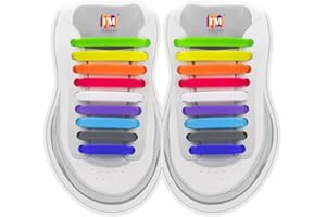 INMAKER Sznurowadła bez wiązania dla dzieci i dorosłych, elastyczne sznurowadła do sneakersów, silikonowe płaskie sznurowadła do butów do biegania