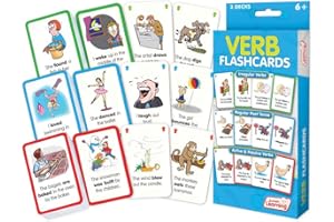 Junior Learning Tarjetas de verbo | 3 barajas de 54 Cartas | Temas: verbos Irregulares, Tiempo Pasado Regular y verbos Activos y pasivos | Edades 6-9+, año 5-6, Etapa Clave 2, M