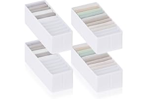 ROW&LINE® – Home Organizer Set – extra hohe Fächer für T-Shirts, Pullover & Unterwäsche – Aufbewahrung für Kleiderschrank – strapazierfähig & abwaschbar für Kleiderschrank – weiß – Size: 2x S | 2x L