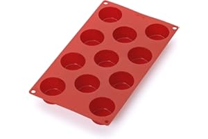 Lékué Molde repostería Mini Muffins, silicona platino Rojo, 11 cavidades